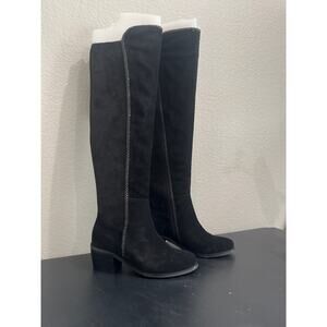 Aqua Diva Florence Black Boot Size 7 Suede Knee length Riding WaterProof New